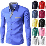 2017 New Fashion Brand Camisa Masculina Long Sleeve Shirt Men Korean Slim Design Formal Casual Male Dress Shirt Size M-4XL