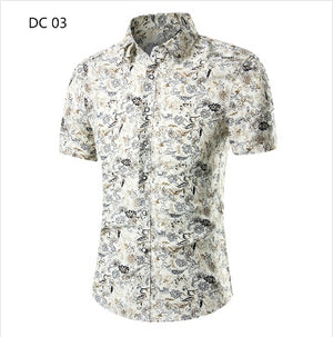 2018 Fashion Mens Short Sleeve Hawaiian Shirt Summer Casual Floral Shirts For Men Asian Size M-4XL 10 Color