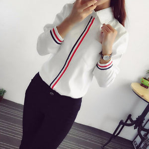 Hot Sale 2018 Spring Summer Women Office Lady Formal Button Down Long Sleeve School Blouse Cotton Soft Casual White Shirt Tops