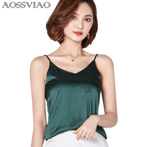 New Summer Autumn style Imitation Silk Women Blouse Shirt Sexy White Tops Women Blouses Party Girls Blusas Shirts 2018 Fashion