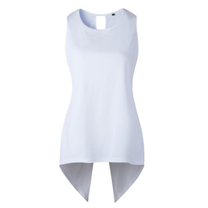 Womens Tops and Blouses Sleeveless Ladies Top Female Cross Irregular O-Neck Woman Blouse Shirt Summer Tops for Women 2018 Tank