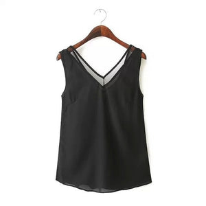 2018 Giraffita New Womens Tops Fashion Women Summer Chiffon Blouse Plus Size S To 3XL Sleeveless Casual Shirt  Black White Clors